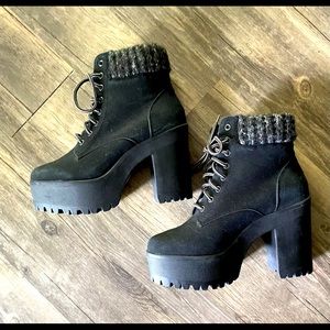 Platform work boots